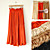  vintage ruched lang nederdel