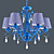  Modern 6 - Light Crystal Chandeliers with Fabric Shade in Check Pattern