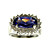  grande lusso cubic zirconia platinato moda anello