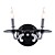  2 - Light Contemporary Ceramic Wall Lights with Black Plate Candle Design