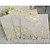  Elegant Wedding Invitation With Golden Rose - Set Of 50
