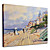  pintados a mano de pintura al óleo del paseo marítimo de Trouville de Claude Monet se extendía con marco
