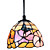  60W Tiffany Pendant Light with 1 Light Butterfly And Flower Pattern