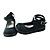  Handmade Preto PU couro liso clássico Sapatos Lolita