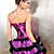  acrílico / lace corset lado fechamento com zíper com sequin