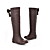 leatherette joelho calcanhar baixa botas altas festa / noite com sapatos bowknot (mais cores)