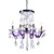  Candle Featured 8 - Light Chandeliers with Crystal Drops Purple