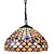  60W Contemporary 1- Light Tiffany Pendant Light in Glass Shade Feather Pattern
