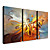  Håndmalede Abstract Olie Maleri med strakte Frame - Sæt med 3