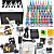  2 Cast Iron Tattoo Gun Kit for Lining and Shading LCD Power Supply(40 5ml Colors Included)