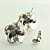  Alloy Flowers Pearl And Zircon Earrings