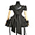  Cool Short Sleeve Short Black Cotton Punk Lolita Dress with Belt
