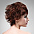  Capless 100% Human Hair Wig Short High Quality Natural Look Dark Aubum Curly Hair Wig