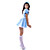  Sexy Women's Blue Fairy Tail Maid Dress Halloween Costume(4 Pieces)