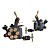  5 Cast Iron Tattoo Gun Kit for Lining and Shading with Case(54 5ml Colors Included)