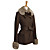  Met lange mouwen Bruin Velvet bontkraag Sweet Lolita Coat met strik