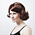  Capless Medium Length Synthetic Dark Brown With Red Curly Hair Wig