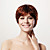  100% humains perruque cheveux courts brun chocolat cheveux perruque