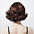  Capless Medium Length Synthetic Dark Brown With Red Curly Hair Wig