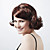  Capless Medium Length Synthetic Dark Brown With Red Curly Hair Wig