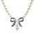  Pearl With Rhinestone Bow Necklace And Earring Set