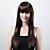  Capless Long Straight Brown Synthetic Wig Side Bang