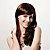  Capless Long Body Wave Brown Synthetic Wig Side Bang