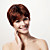  100% humains perruque cheveux courts brun chocolat cheveux perruque