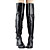  Leather Low Heel Over The Knee Boots With Zipper / Bowknot Party / Evening Shoes