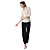  Japannes Cotton Long Sleeve Sports Yoga Suit (White Pleated Tops+Black Pants)