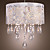  de acero inoxidable elegante 5-luz lámpara colgante de cristal con gotas