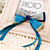  Handmade Blue Gray Satin Chiffon 9cm Bow Sweet Lolita Headdress
