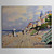 pintados a mano de pintura al óleo del paseo marítimo de Trouville de Claude Monet se extendía con marco