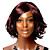  Short Curly Black With Red Wine Hair Wig