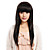  Capless Long Straight Black Synthetic Wig
