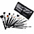  High class mixed wool hair makeup brush set with elegant black case (19 pcs)