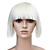  Capless Short White Straight High Quality Synthetic Japanese Kanekalon Wigs