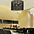  Stylish Crystal Flush Mount with 6 Lights in Black Fabric Shade
