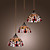  60W E27 Colourful Pendent Light with Shade in Shell Feature and 3 Lights