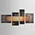  Hand-painted Abstract Oil Painting with Stretched Frame - Set of 4