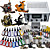  4 Tattoo Gun Kit for Lining and Shading (3 Carved Tattoo Machine and 1 Cast Iron Tattoo Machine)