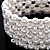  Exquisite Ladies' Rhinestone Strand/Tennis Bracelet In White Pearl