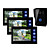 7 tommer TFT LCD video dør med touch-tast (1 kamera med 3 skærme)