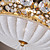 Luxuriant Modern Crystal Beads Flush Mount With 3 Lights Golden Finish