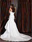  Trumpet/ Mermaid Strapless Court Train Satin Side-draped Wedding Dress