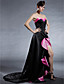 Column Strapless Asymmetrical Satin Taffeta Evening/ Prom/ Homecoming Dress (HSX329)