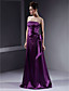  A-line Strapless Floor-length Stretch Satin Bridesmaid/Wedding Party Dress