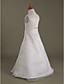  A-line Spaghetti Straps Floor-length Organza Over Satin Flower Girl Dress