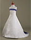  A-line Spaghetti Straps Court Train Satin Flower Girl Dress