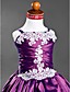  Ball Gown Spaghetti Straps Court Train Taffeta Satin Flower Girl Dress
